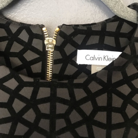 Calvin Klein Black Patterned Midi Dress - Picture 5 of 6